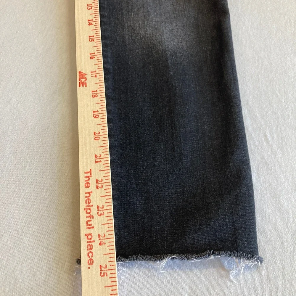 Joes Jeans Womens 28x25 Black Faded Straight Leg Raw Hem Denim 45GXJC4A5875 25